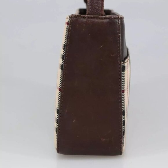 BURBERRY Nova Check Shoulder Bag Canvas Beige Authentic - Picture 10 of 16